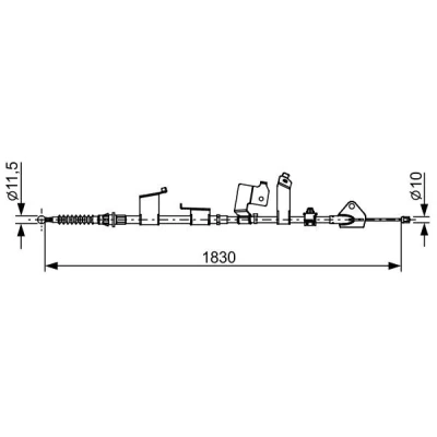 Kuva BOSCH 1 987 482 652 Käsijarruvaijeri 1830mm TOYOTA: Auris Hatchback, Hatchback