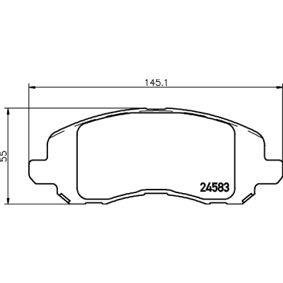 Kuva HELLA 8DB 355 013 491 Jarrupalat akustisella kulumavaroittimella JEEP: Compass, Patriot, DODGE: Caliber, Avenger Sedan, CHRYSLER: Sebring III Sedan
