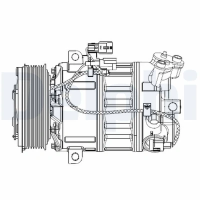 Kuva DELPHI CS20477 Ilmastoinnin Kompressori DCS17 PAG 46 kompressoriöljyllä NISSAN: X Trail, RENAULT: LAGUNA 3