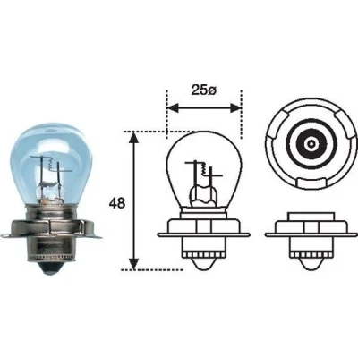 Kuva MAGNETI MARELLI 002588300000 Polttimo, kaukovalo S3 12V 15W P26s Halogeeni