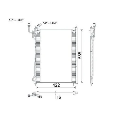 Kuva MAHLE ORIGINAL AC 285 000S Ilmastoinnin Lauhdutin ilman vedenerotinta 422mm