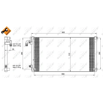 Kuva NRF EASY FIT 35103 Ilmastoinnin Lauhdutin Tiivisterenkaalla 11,7 8,6 Alumiini 540