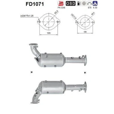 Kuva AS FD1071 Hiukkassuodatin Kordieriitti NISSAN: NP300 Navara Pick up