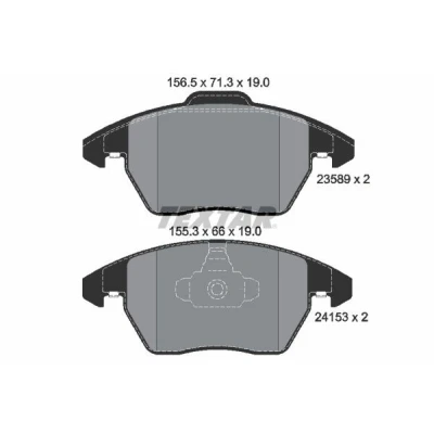 Kuva TEXTAR 2358901 Jarrupalat Ei kulumisenilmaisimelle PEUGEOT: 307 Hatchback, 308 I SW, CITROËN: C4 Coupe