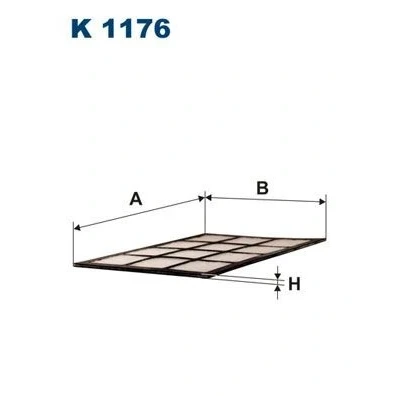 Kuva FILTRON K 1176 Raitisilmasuodatin Hiukkassuodatin 240 170 3,5 FIAT: Siena