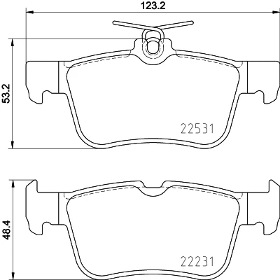 Kuva HELLA 8DB 355 025 491 Jarrupalat Ei kulumisenilmaisimelle FORD: Mondeo 5 Kombi, KUGA 2, 5, FORD USA: Edge Mk2