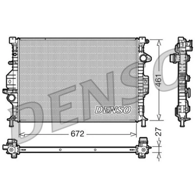 Kuva DENSO DRM10069 Jäähdytin Alumiini 672 461 27 VOLVO: S80 II, XC70 I Cross Country, XC60 I, FORD: S Max Mk1, FOCUS 3 Turnier
