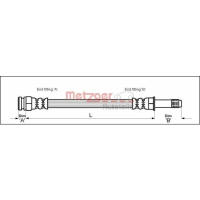 Kuva METZGER 4112522 Jarruletku 455 M10 x 1 SEAT: Alhambra I, FORD: Galaxy Mk1 MPV