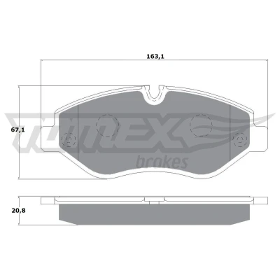 Kuva TOMEX brakes TX 14 25 Jarrupalat Etuakseli Kulumisenilmaisemelle MERCEDES BENZ: Sprinter 3.5 T Van, Vito Bussi, Mixto