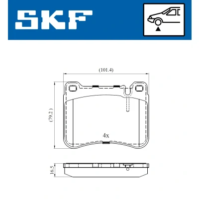 Kuva SKF VKBP 80495 Jarrupalat Kulumisenilmaisemelle MERCEDES BENZ: C sarja T modell