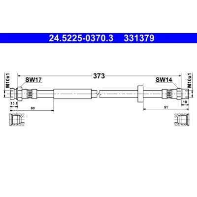 Kuva ATE 24.5225 0370.3 Jarruletku 373 SEAT: Alhambra I, FORD: Galaxy Mk1 MPV