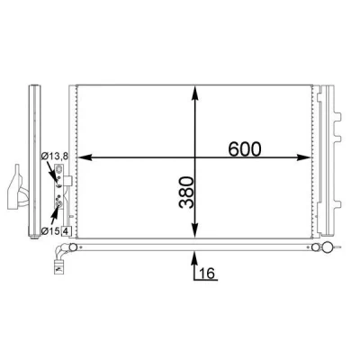 Kuva MAHLE ORIGINAL AC 778 000S Ilmastoinnin Lauhdutin Vedenerottimella 16 13,8 578