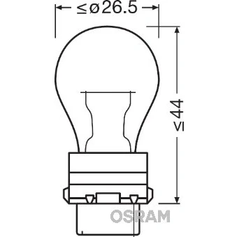 Kuva OSRAM ORIGINAL LINE 3757AK Polttimo, Vilkkuvalo 12 27/7 PY27/7W DODGE: Journey MPV