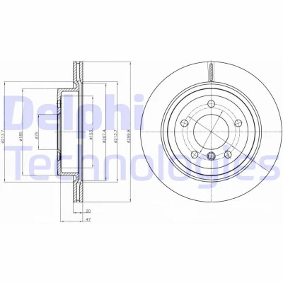 Kuva DELPHI BG4223C Jarrulevyt 300 20 5 Tuuletettu pinnoitettu hiiliteräs ilman pyöränlaakeria, ABS sensorirengasta BMW: Z4 Roadster