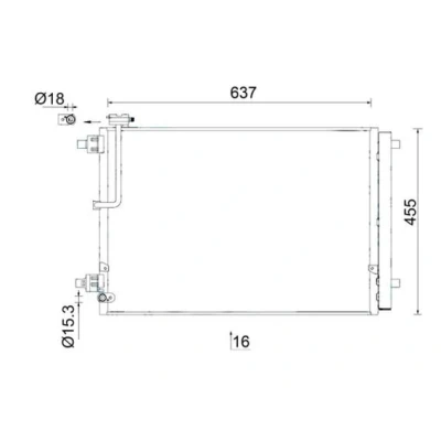 Kuva MAHLE ORIGINAL AC 949 000S Ilmastoinnin Lauhdutin Vedenerottimella 15 18,0 637, 637,0