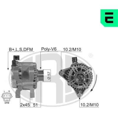 Kuva ERA 210360A Laturi 14V 80A FORD: Fusion Farmari, FIESTA 5