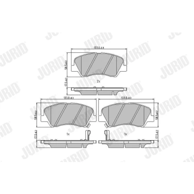 Kuva JURID 573368J Jarrupalat akustisella kulumavaroittimella Ilman tarvikkeita KIA: Rio 3, CARENS 4, HYUNDAI: i20 II Hatchback, Elantra V Sedan
