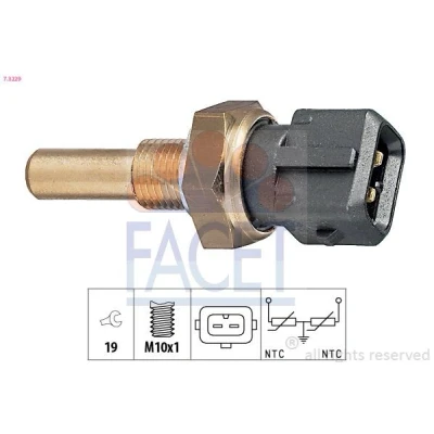 Kuva FACET 7.3229 Tunnistin, Jäähdytysnesteen Lämpötila Made in Italy OE Equivalent