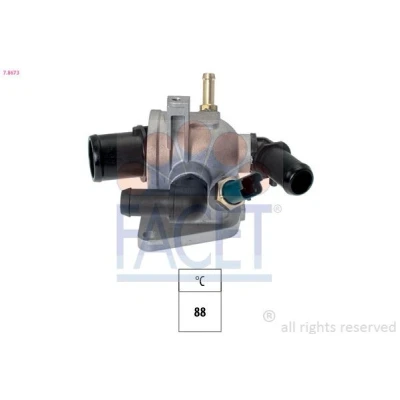 Kuva FACET 7.8673 Termostaatti 88 Made in Italy OE Equivalent Tiivisteillä OPEL: Astra H Caravan, Corsa D Hatchback, FIAT: Linea