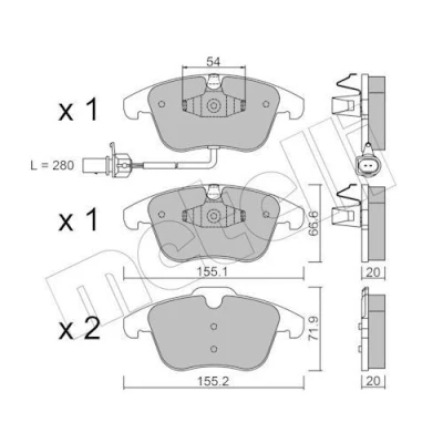 Kuva Jarrupalasarja, levyjarru, Etuakseli AUDI A4 Allroad B8, B8 Avant, A5, A5 Cabriolet, Sportback, Q5 OE 8K0 698 151A, 151F