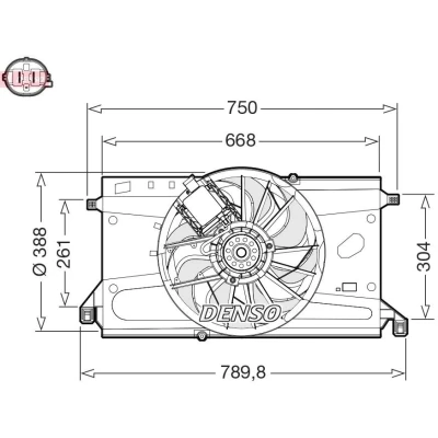 Kuva DENSO DER10011 Jäähdyttimen Tuuletin FORD: Focus 2