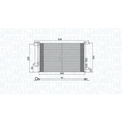 Kuva MAGNETI MARELLI 350203733000 Ilmastoinnin Lauhdutin Vedenerottimella 540x337x16 337 540 16 ALFA ROMEO: 156 Sportwagon
