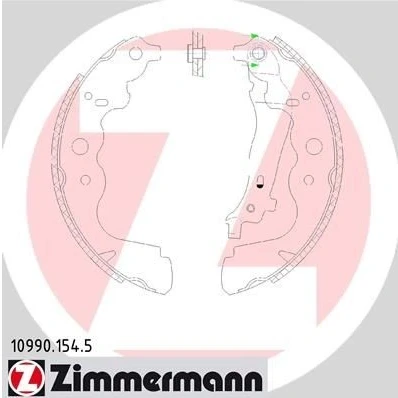 Kuva ZIMMERMANN 10990.154.5 Jarrukengät 228 42 Vivulla, Valokuva vastaa toimituslaajuutta DACIA: Duster SUV, II, Van, RENAULT: Clio 4, Zoe