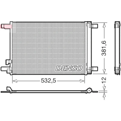 Kuva DENSO DCN02048 Ilmastoinnin Lauhdutin 532mm