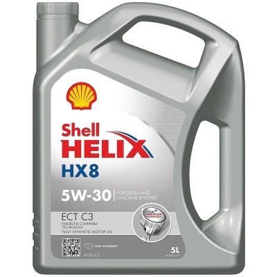 Kuva Shell Helix HX8 ECT C3 5W 30 5l Moottoriöljy 550046394 BMW: 5 Sedan, X1, Touring, MERCEDES BENZ: Sprinter 3.5 T Bussi, C sarja modell