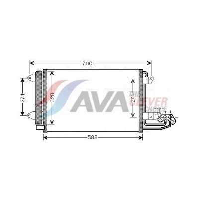 Kuva PRASCO VN5209D Ilmastoinnin Lauhdutin Vedenerottimella 15,0 13,9 Alumiini 532 SKODA: Octavia 2 Combi, II Hatchback, Yeti