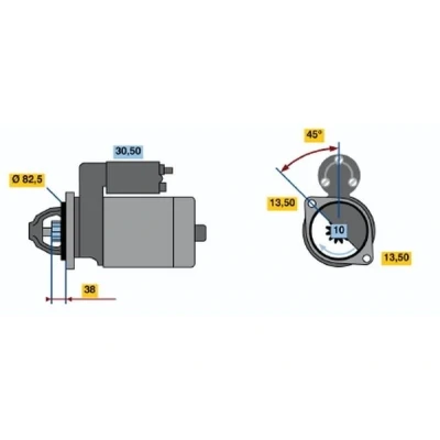 Kuva BOSCH 0 986 012 420 Starttimoottori 12V 3kW 10 50, 30 links 83mm