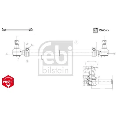 Kuva FEBI BILSTEIN 194675 Ohjaustanko Etuakseli Tukitanko kruunumutterilla
