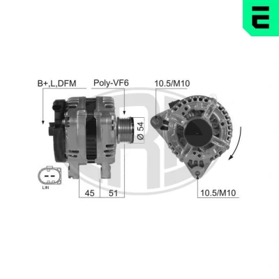 Kuva ERA 210427A Laturi 14V 150A VOLVO: V70 3, S80 II, FORD: MONDEO 4 Turnier, 4, Stufenheck