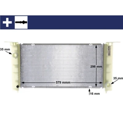 Kuva MAHLE ORIGINAL CR 1449 000S Jäähdytin 580 325 18 Letkulla Jäähdytysrivat juotetut FIAT: Stilo Hatchback