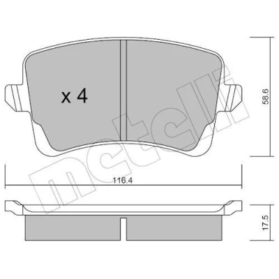 Kuva Jarrupalasarja, levyjarru, Taka akseli AUDI A4 Allroad B8, B8 Avant, A5, A5 Cabriolet, Sportback, Q5 OE 8K0 698 451, 451A, 8K