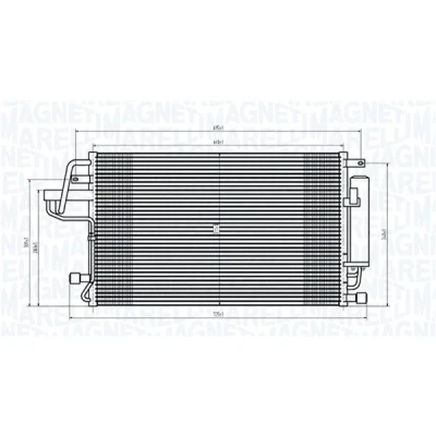 Kuva MAGNETI MARELLI 350203843000 Ilmastoinnin Lauhdutin Vedenerottimella 610x368x16 368 610 16