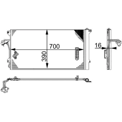 Kuva MAHLE ORIGINAL AC 659 000S Ilmastoinnin Lauhdutin Vedenerottimella 15 13,7 696, 733 AUDI: Q7