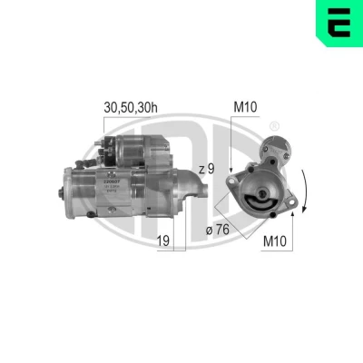 Kuva ERA 220607A Starttimoottori 12 2,2 9 BMW: 5 Sedan, Touring, 3 LAND ROVER: Range Rover