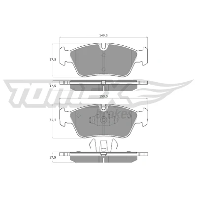 Kuva TOMEX brakes TX 14 35 Jarrupalat Etuakseli Kulumisenilmaisemelle BMW: 3 Sedan, 1 Hatchback