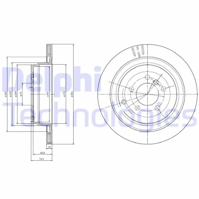Kuva DELPHI BG4021C Jarrulevyt 354 20 5 Tuuletettu pinnoitettu käsittelemätön ilman pyöränlaakeria, ABS sensorirengasta LAND ROVER: Range Rover 3
