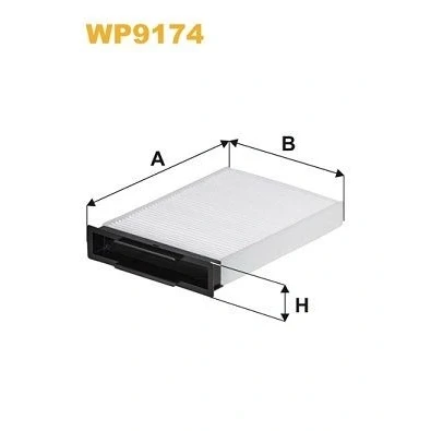 Kuva WIX FILTERS WP9174 Raitisilmasuodatin Hiukkassuodatin 265mm 178mm 42mm RENAULT: MEGANE 2 Kombi, Stufenheck,