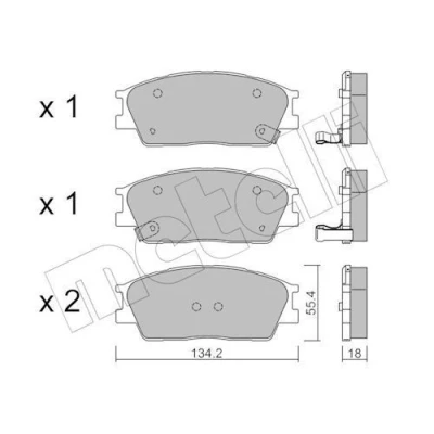 Kuva METELLI 22 1374 0 Jarrupalat akustisella kulumavaroittimella KIA: Soul III