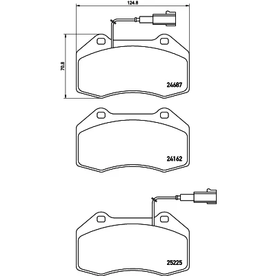 Kuva BREMBO P 23 162 Jarrupalat Sis. kulumisenilmaisimen Ilman tarvikkeita