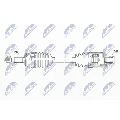 Kuva Vetoakseli, Etuakseli, oikea BUICK ENCORE SUV, CHEVROLET TRAX, OPEL CORSA D, D Skåp/halvkombi, MOKKA / X OE 94560848, 95090835, 953900