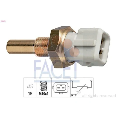 Kuva FACET 7.3171 Tunnistin, Jäähdytysnesteen Lämpötila Made in Italy OE Equivalent