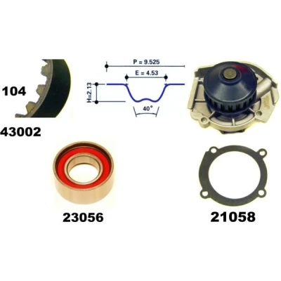 Kuva MAPCO 41002 Vesipumppu + Jakohihnasarja FIAT: Seicento / 600 Hatchback, Uno LANCIA: Y