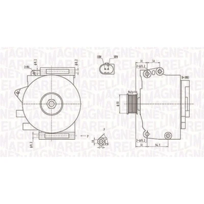 Kuva MAGNETI MARELLI 063731859010 Laturi 12V 200A MERCEDES BENZ: E sarja T modell, C Sedan, Sedan