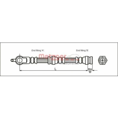 Kuva METZGER 4114064 Jarruletku 375 Banjo