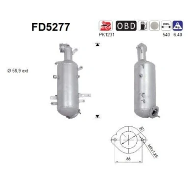 Kuva AS FD5277 Hiukkassuodatin Euro 5 Kordieriitti