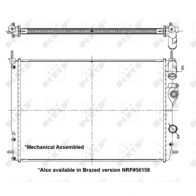 Kuva NRF 58198 Jäähdytin Alumiini 585 415 34 Jäähdytysrivat mekaan. kiinnitetyt RENAULT: Scénic 1